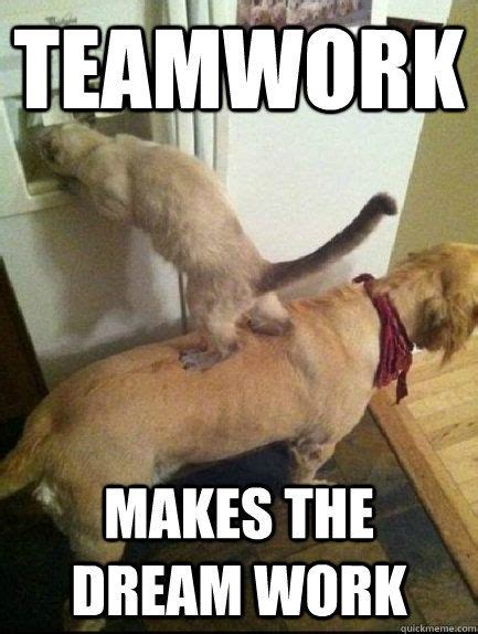 Black n White NOTE: Teamwork Makes The Dream Work Funny Meme