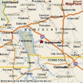 Cadiz, Kentucky Area Map & More