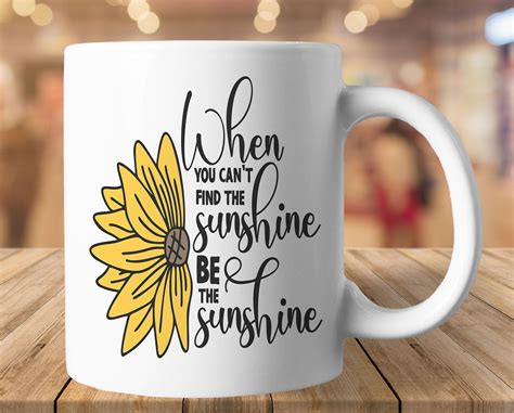 Sunflower Mug Be the Sunshine Coffee Mug Inspirational | Etsy in 2021 ...
