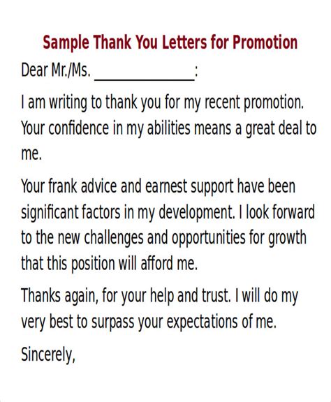 [ Sample Thank You Letter For Promotion Examples Word Pdf Bossss Templateg ] - Best Free Home ...