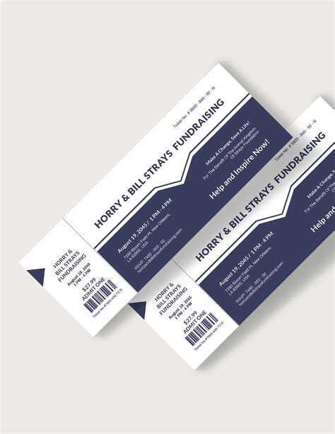 Printable Fundraiser Ticket Template in PSD, Pages, Illustrator, Word ...