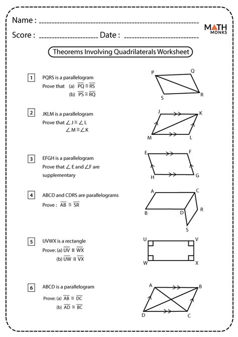 Area Of Quadrilaterals Worksheet