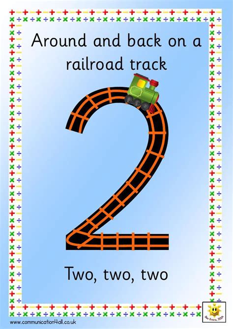 the number two with a train on it