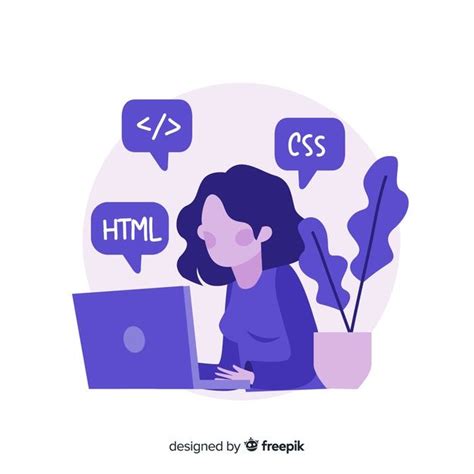 Free Vector | Colorful illustration of female programmer working ...