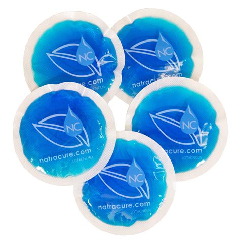 NatraCure 4" Circle Gel Ice Packs - 5 Pack Blue (Small Reusable Round Gel Cold Packs for kids ...