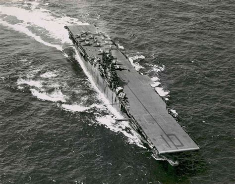 USS Yorktown CV-10 1943 aerial with F6Fs - PICRYL - Public Domain Media ...