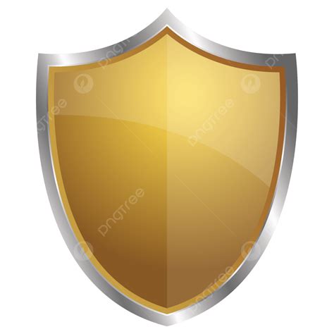 Shield Clipart Design In Gold Silver Color With Glossy Effect, Shield ...