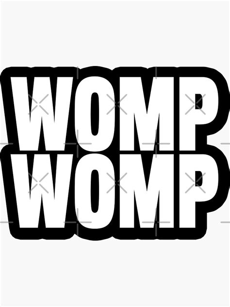 "WOMP WOMP Stephen Miller Trump Admin funny meme text white on black" Sticker for Sale by ...