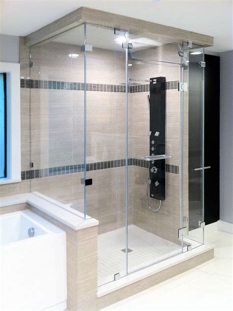 Steam Shower with Double 90-Degree Return | Shower doors, Frameless ...