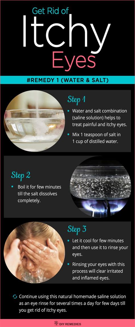 Water and Salt Remedies for Itchy Eyes Water and salt combination (saline solution) helps to ...