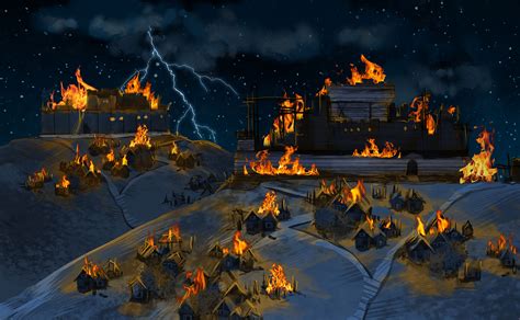 ArtStation - Burning village