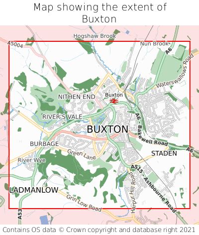 Where is Buxton? Buxton on a map