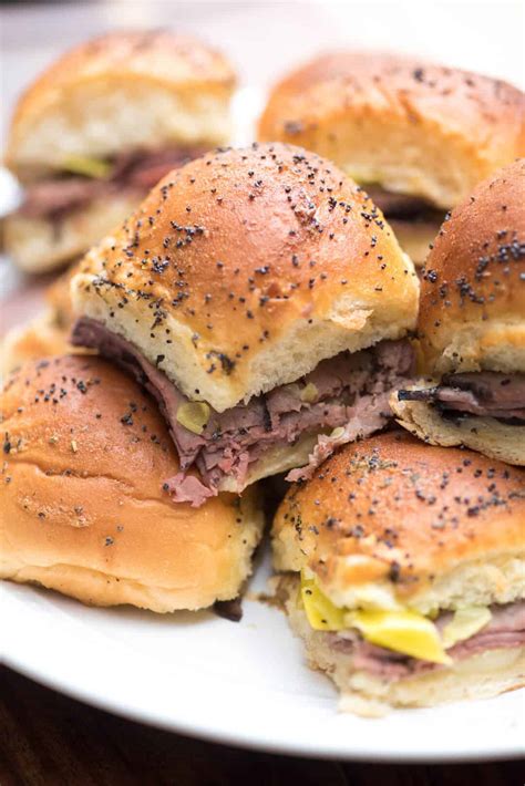 Italian Roast Beef Sliders with Provolone and Pepperoncini