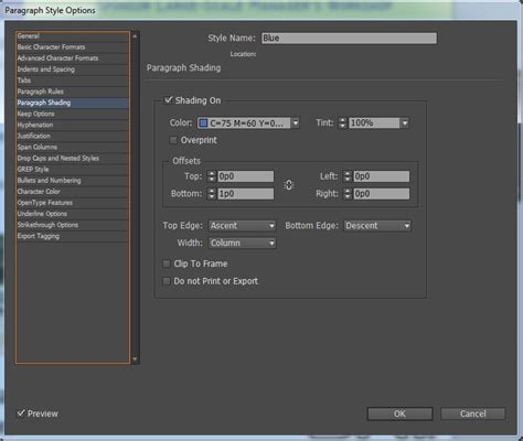 adobe indesign - Are there any differences between Paragraph Shading ...