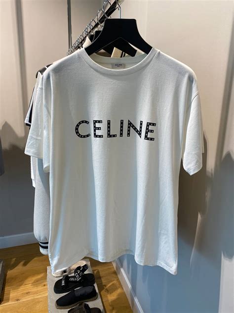 Celine BNWT Celine Logo T-Shirt with crystals | Grailed