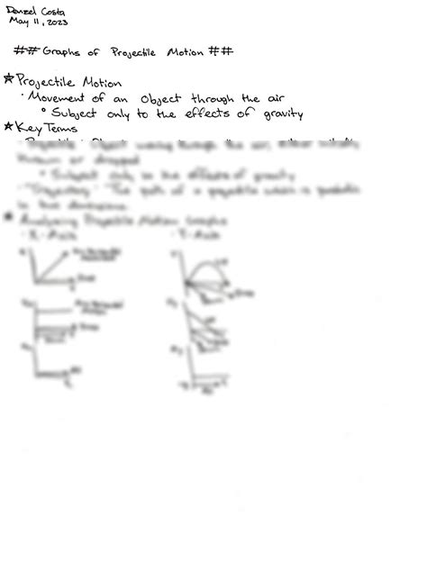 SOLUTION: Graphs of projectile motion - Studypool