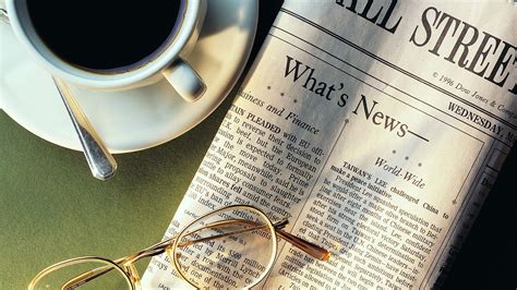 Download Wallpaper 1920x1080 Cup, Coffee, Newspaper, Glasses, Breakfast, Needs Full HD 1080p HD ...