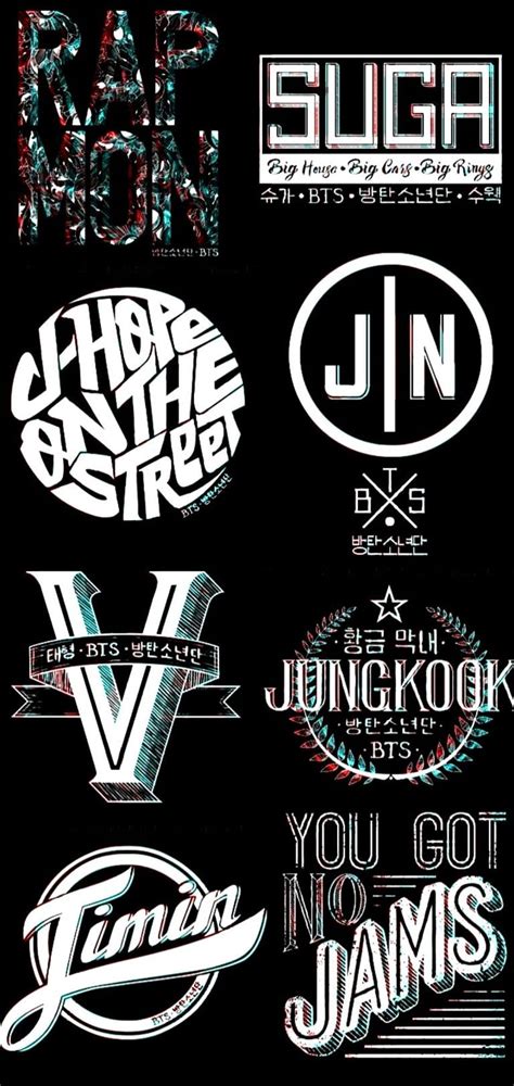 BTS Members With Logo, BTS Name HD phone wallpaper | Pxfuel