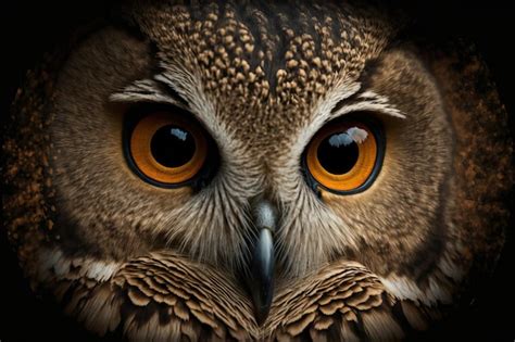 Premium Photo | A depiction of an owl Brown owl adorable owl eyes