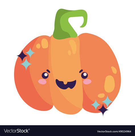 Halloween kawaii pumpkin Royalty Free Vector Image