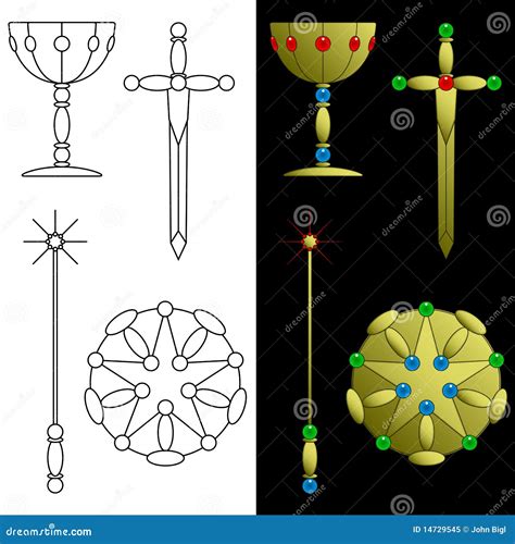 Tarot card symbols stock vector. Illustration of oracle - 14729545