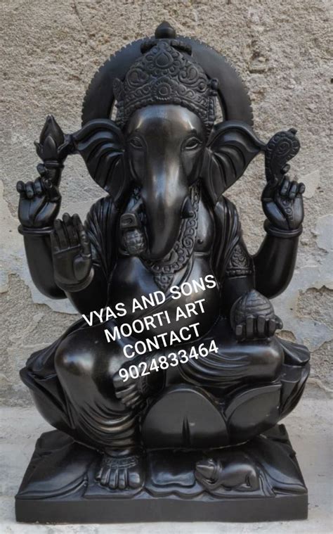 Black Stone Ganesh Statue, Office at ₹ 24000 in Jaipur | ID: 22394331888