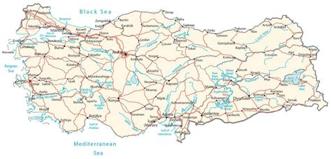 Map of Turkey - Cities and Roads - GIS Geography