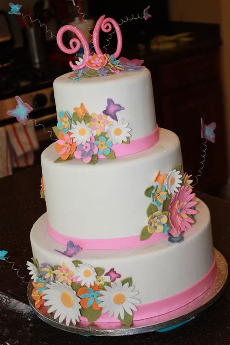 The Good Apple: Flowers and Butterflies 90th Birthday Cake