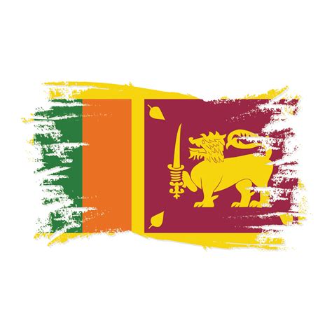 Sri Lanka Flag With Watercolor Brush style design vector Illustration ...