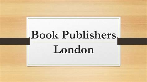 Book Publishers London