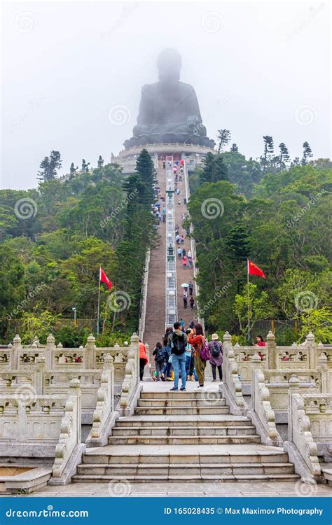 Ngong Ping, Hong Kong - Stairs Leading To the Tian Tan Buddha Statue in Ngong Ping Editorial ...