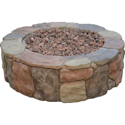 Hampton Bay Petra 36 in. Round Envirostone Propane Fire Pit-66600BOND ...