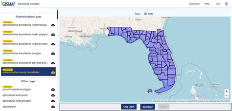 Florida GIS Data - shapefile, administrative boundary, polygon, county, highway, line map