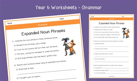 Year 6 | Expanded Noun Phrases Worksheets | KS2 Grammar | Primary English