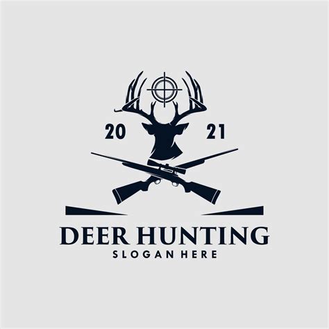 deer hunting logo design template 11223758 Vector Art at Vecteezy