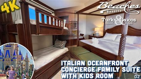 Italian Oceanfront Concierge Family Suite with Kids Room - 4K Tour - D2 - Beaches Turks & Caicos ...