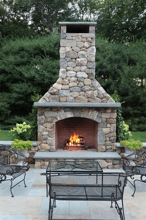 Outdoor Stone Fireplace Kits Design