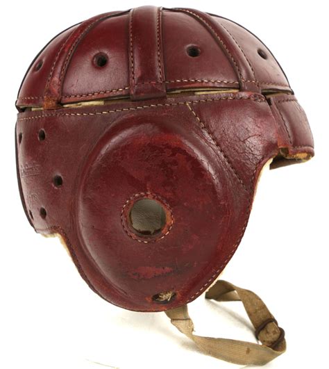 Lot Detail - 1920s Factory Red Wilson Leather Football Helmet - Rare Style