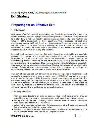 Exit Strategy - 10+ Examples, Format, How to Create, Pdf