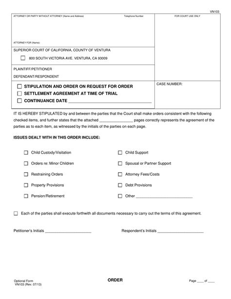 Form VN103 - Fill Out, Sign Online and Download Fillable PDF, County of ...