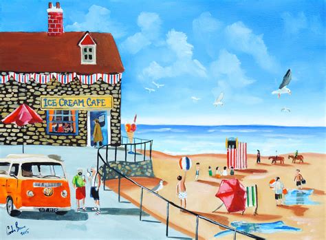 Fun at the seaside Painting by Gordon Bruce - Fine Art America