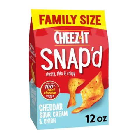 Cheez-It Snap'd Cheddar Sour Cream Onion Cheese Cracker Chips Family Size, 12.0 oz - Metro Market