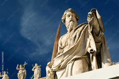 Statue of Apostle Paul in front of St Peter's basilica, Vatican, Rome, Italy Stock Photo | Adobe ...