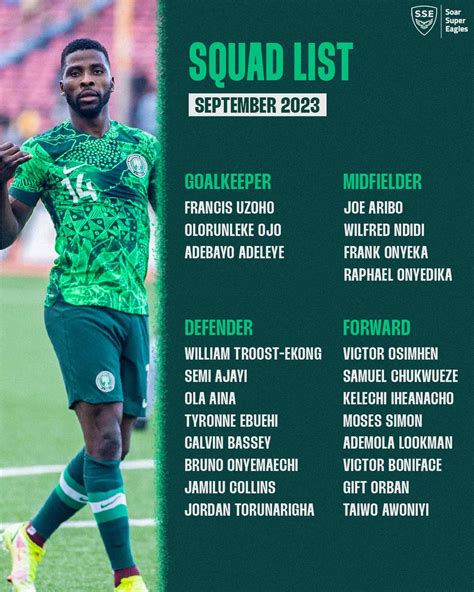 Nigeria squad for final AFCON qualifier against Sao Tome : r/soccer