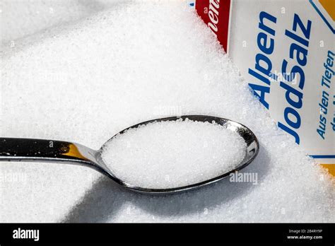 Iodized salt, normal table salt, enriched with iodine Stock Photo - Alamy