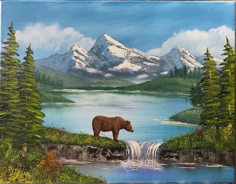 Original Oil Painting 'The Bear' Bob Ross Style | Etsy