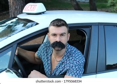 Hilarious Looking Taxi Driver Retro Mustache Stock Photo 1795068334 | Shutterstock