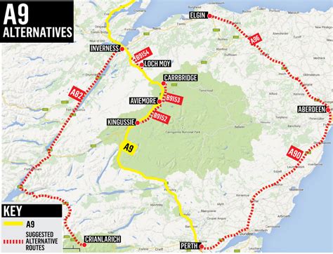 Map shows alternative routes to avoid A9 speed cameras; would you do it ...