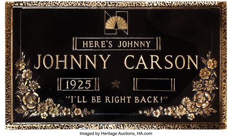 Custom bronze grave marker presented to Johnny Carson on The Tonight ...