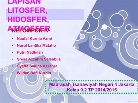 Lapisan bumi (Litosfer, Hidrosfer, Atmosfer) | PPT